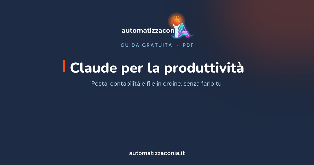 Copertina della guida «Claude per la produttività»