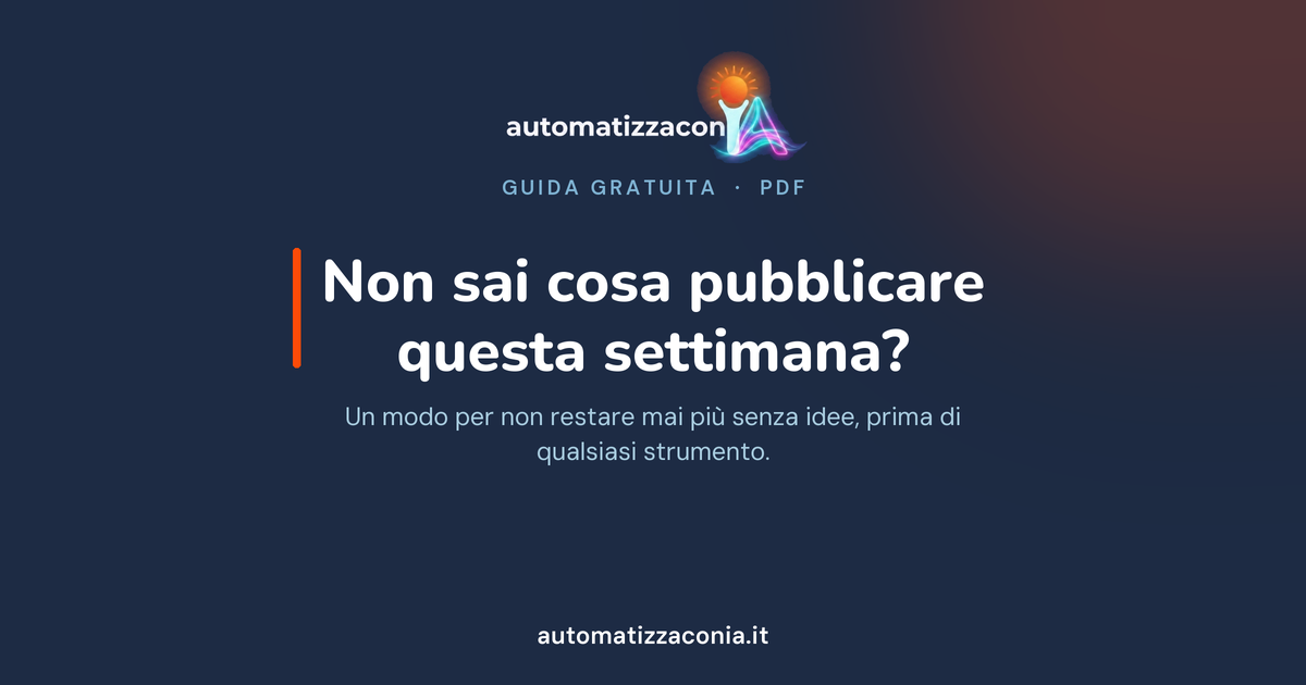 Copertina della guida «Non sai cosa pubblicare questa settimana?»