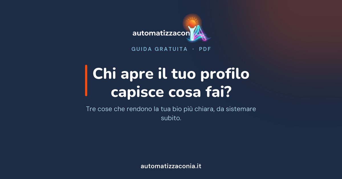 Copertina della guida «Chi apre il tuo profilo capisce cosa fai?»